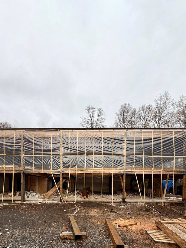 Estructura de madera en obra